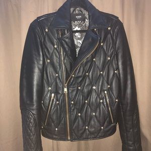 Versus Versace Leather jacket with gold studs
